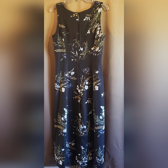 Studio I Black Sleeveless Floral Dress Ladies Size 12 - Picture 4 of 8